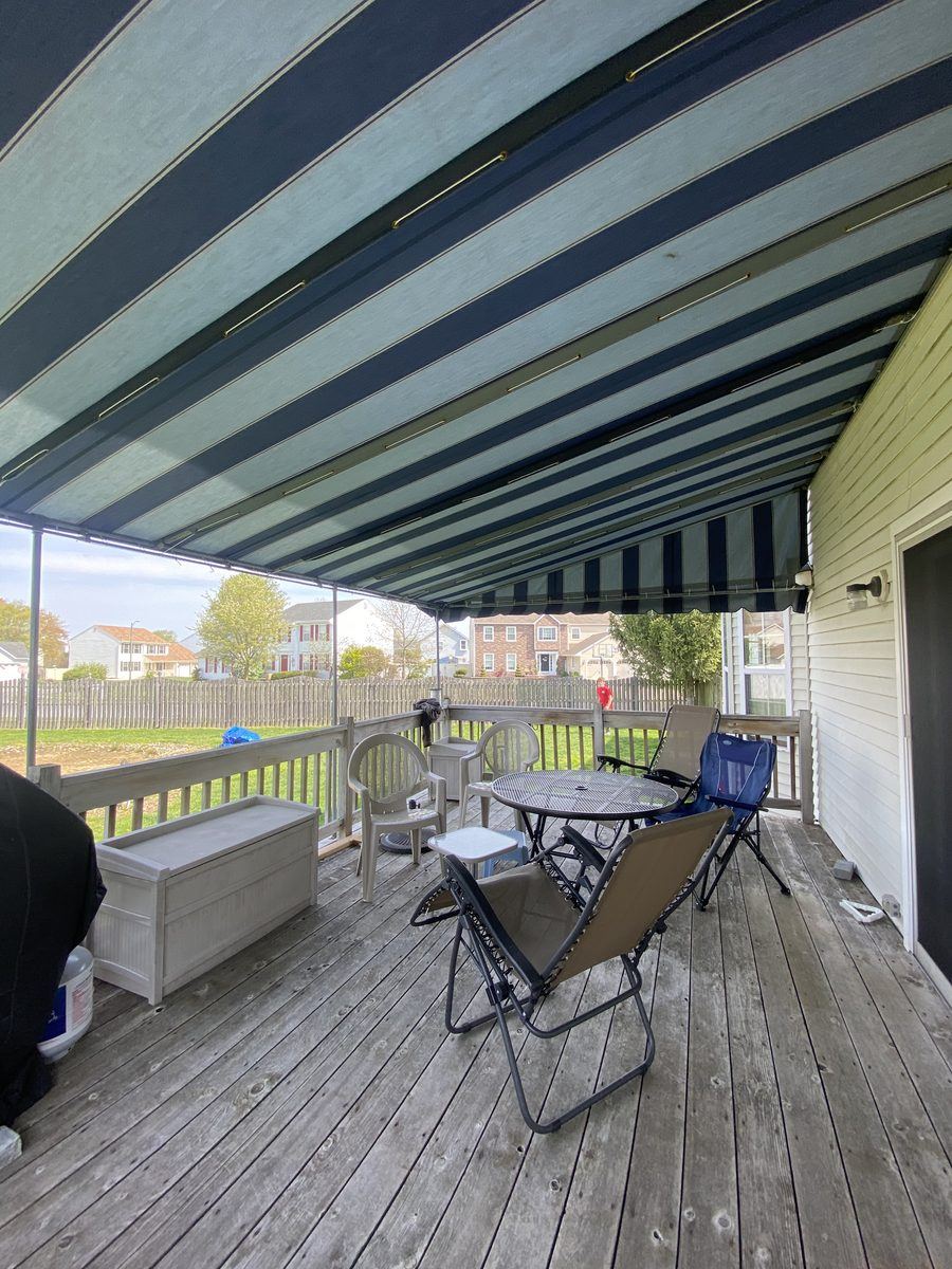 Deck shade awning
