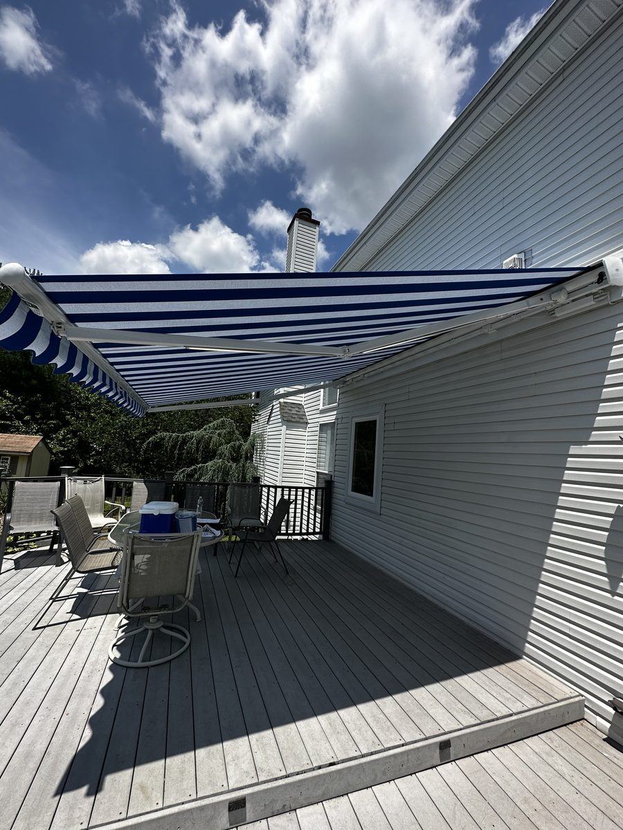 Awning over outdoor space
