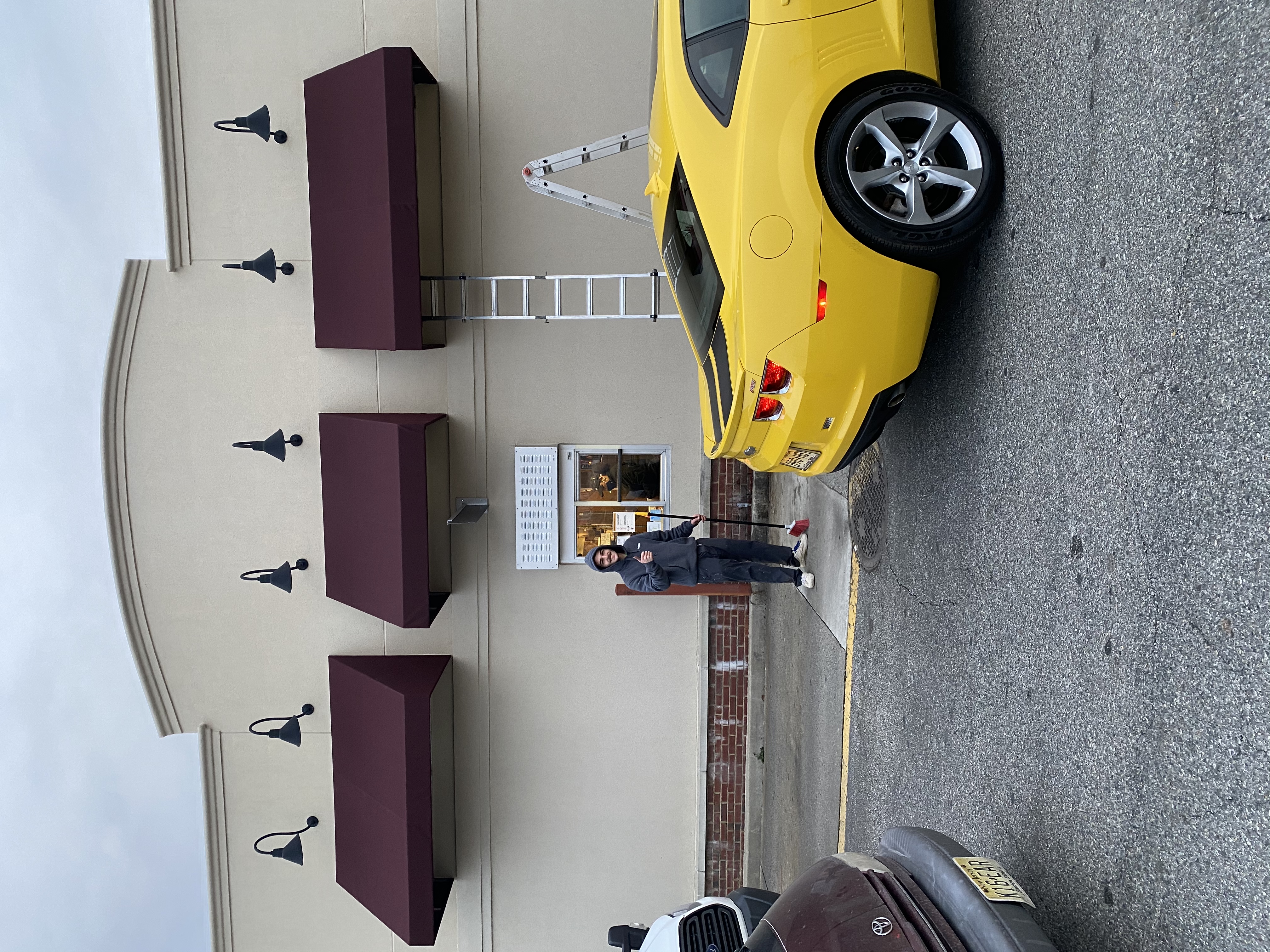 Commercial storefront awning installation