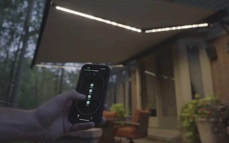 Competitor awning light kit with separate app and splotchy lighting