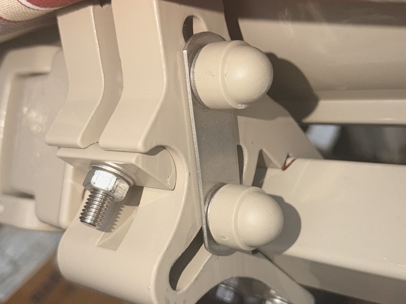 Competitor awning arm shoulder with two-bolt connection