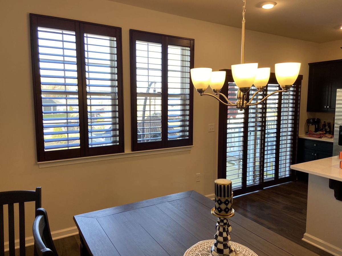 Dark wood shutters kitchen