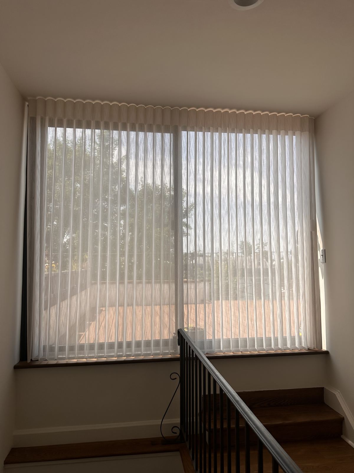 Hunter Douglas Luminette Privacy Sheers stairwell window