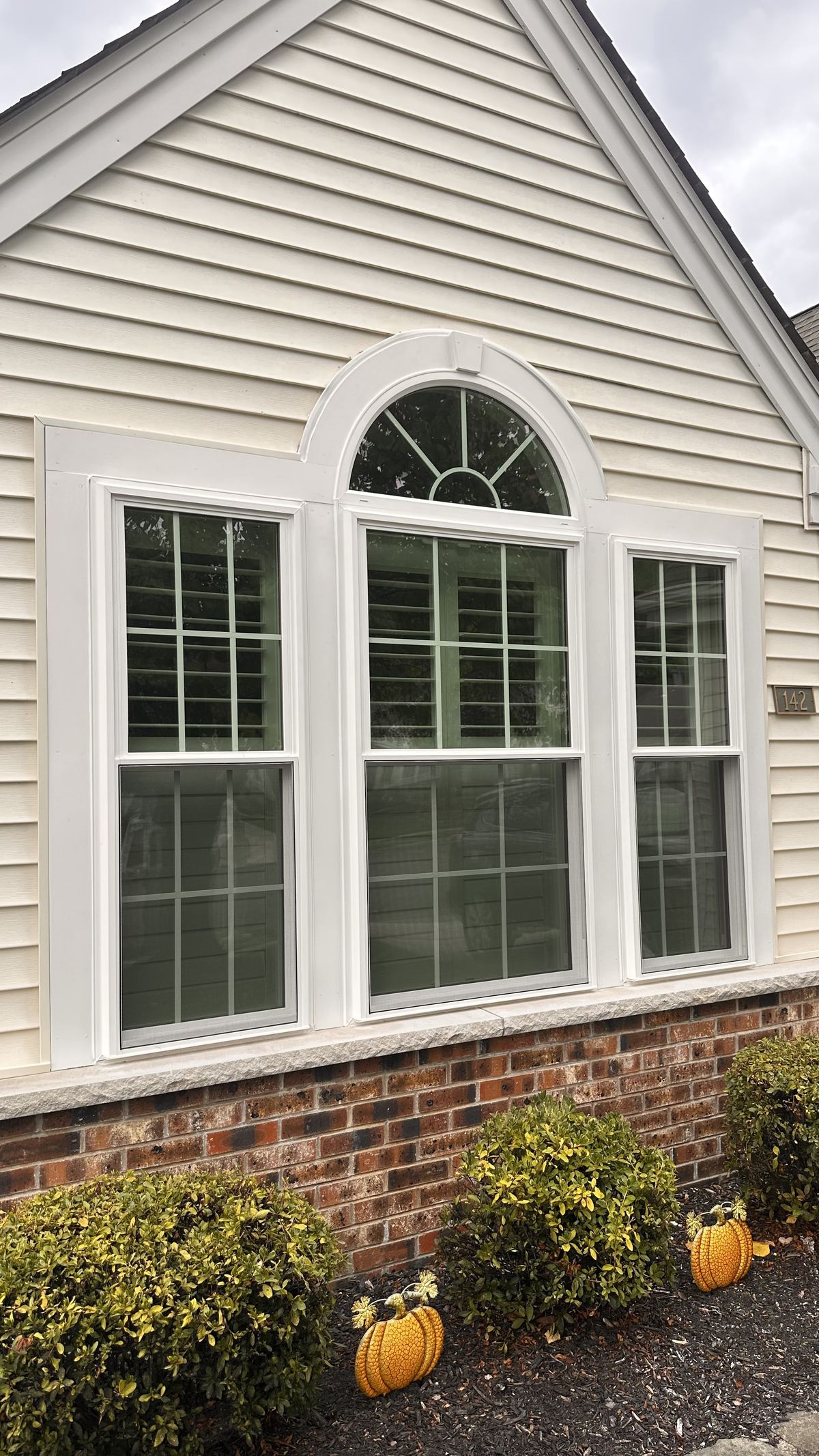 Double hung windows with arch top